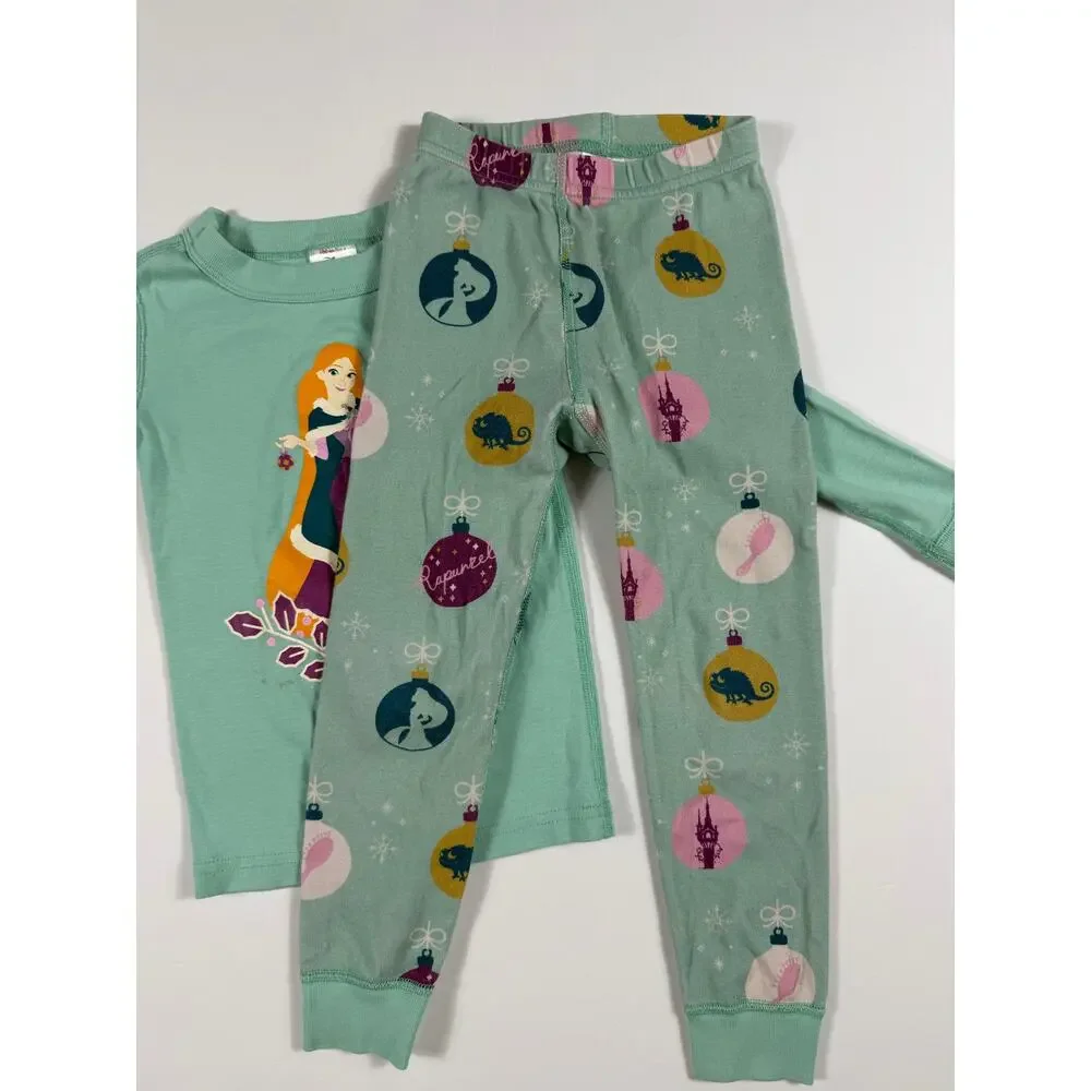 Hanna Andersson Disney Rapunzel Holiday Organic Cotton Pajama Set Size 4